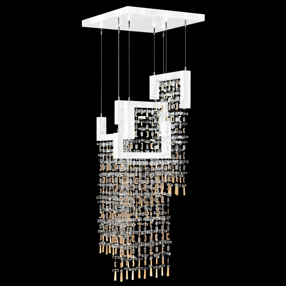 Fine Art Handcrafted Lighting Capri 22"W Square Pendant in White Lacquer (950740-2)