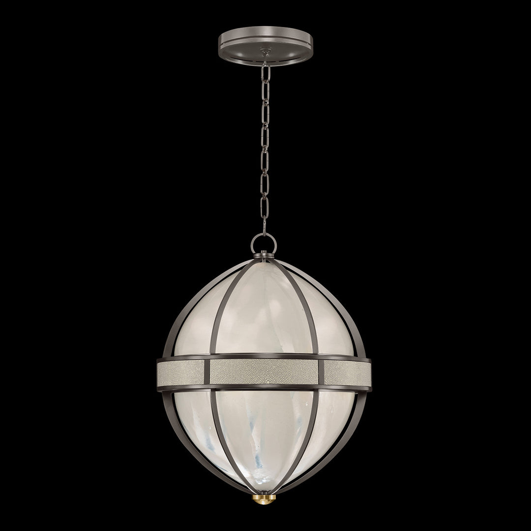 Fine Art Handcrafted Lighting Mirage 18.75"W Round Pendant in Midnight Steel, Brass, Coco (100038-712)