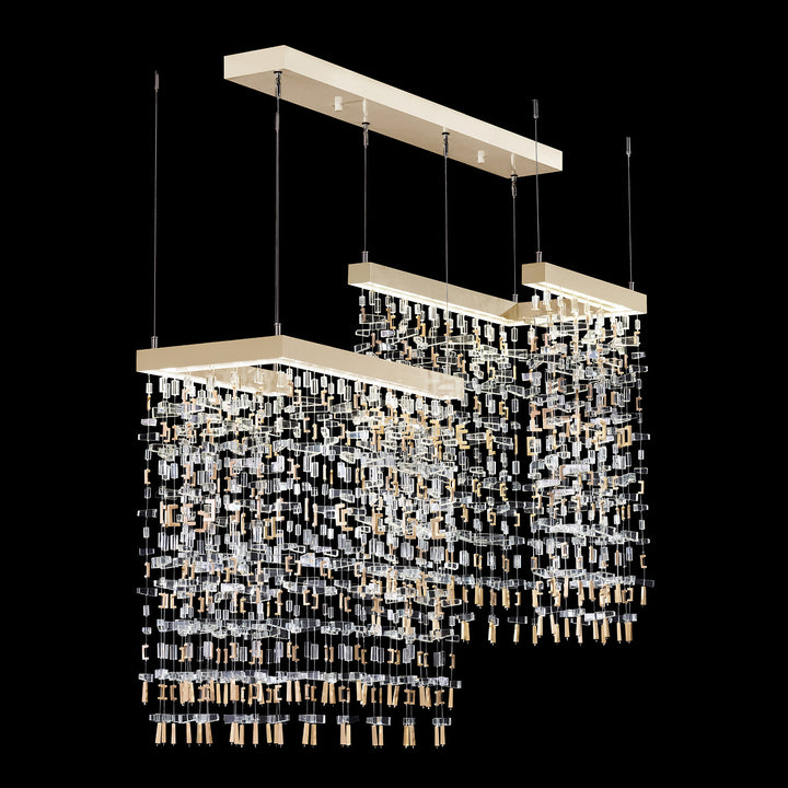 Fine Art Handcrafted Lighting Capri 38"W Rectangular Pendant in Standard Soft Gold Leaf (950840-1)