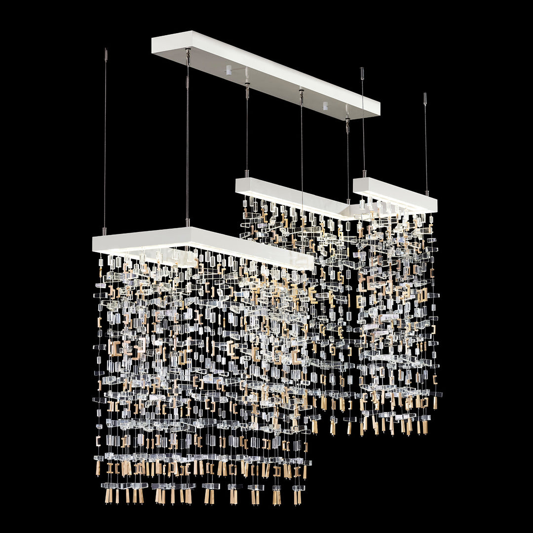 Fine Art Handcrafted Lighting Capri 38"W Rectangular Pendant in White Lacquer (950840-2)
