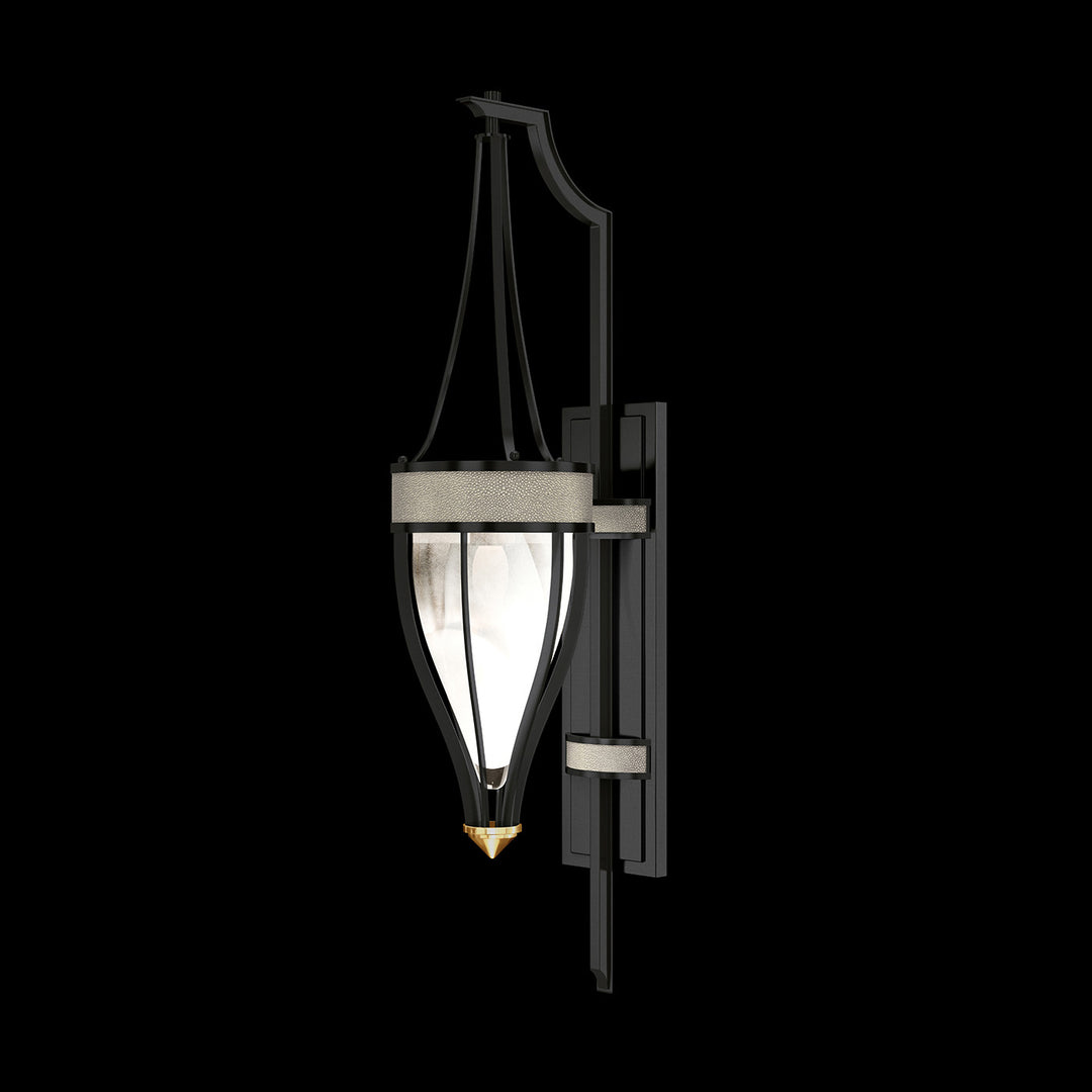 Fine Art Handcrafted Lighting Mirage 32.5"H Sconce in Standard Black Iron, Brass, Coco (100039-112)