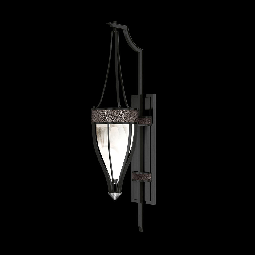 Fine Art Handcrafted Lighting Mirage 32.5"H Sconce in Standard Black Iron, Nickel, Pebble (100039-121)