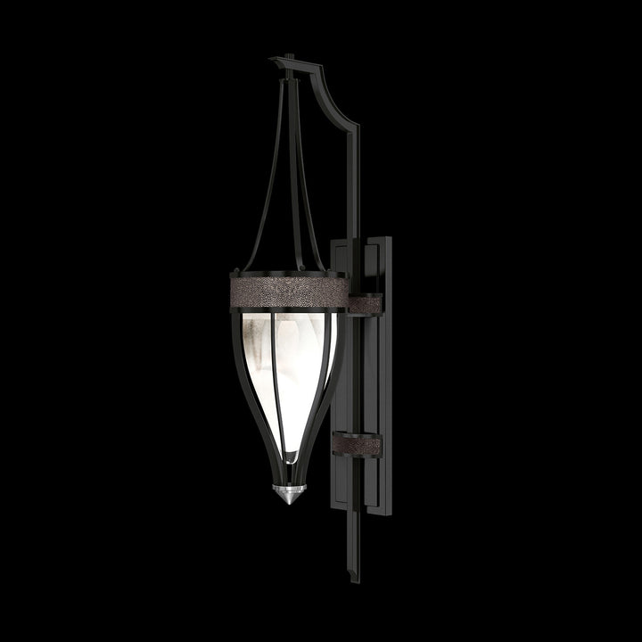 Fine Art Handcrafted Lighting Mirage 32.5"H Sconce in Standard Black Iron, Nickel, Pebble (100039-121)