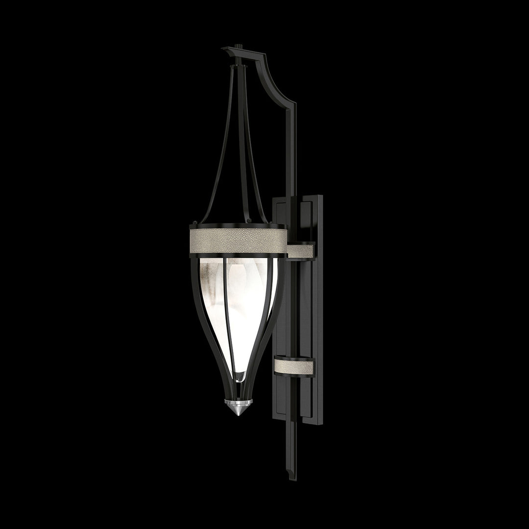 Fine Art Handcrafted Lighting Mirage 32.5"H Sconce in Standard Black Iron, Nickel, Coco (100039-122)