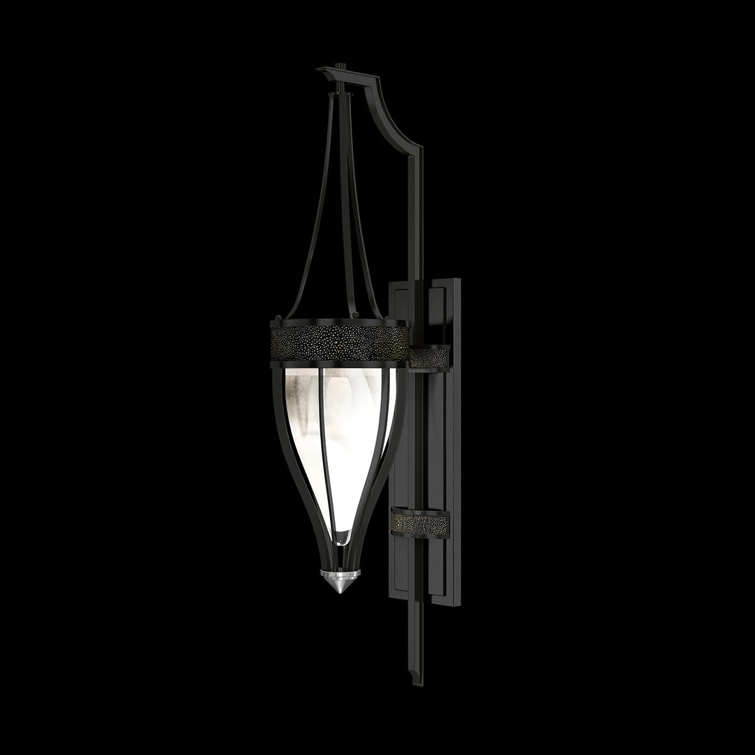 Fine Art Handcrafted Lighting Mirage 32.5"H Sconce in Standard Black Iron, Nickel, Black Knight (100039-123)