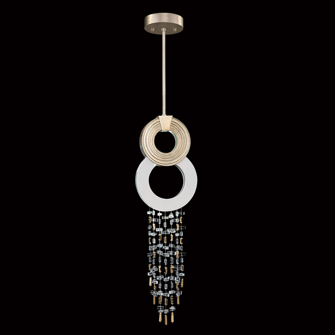 Fine Art Handcrafted Lighting Capri 10.5"W Round Pendant in Standard Soft Gold Leaf/White Lacquer (951840-3)