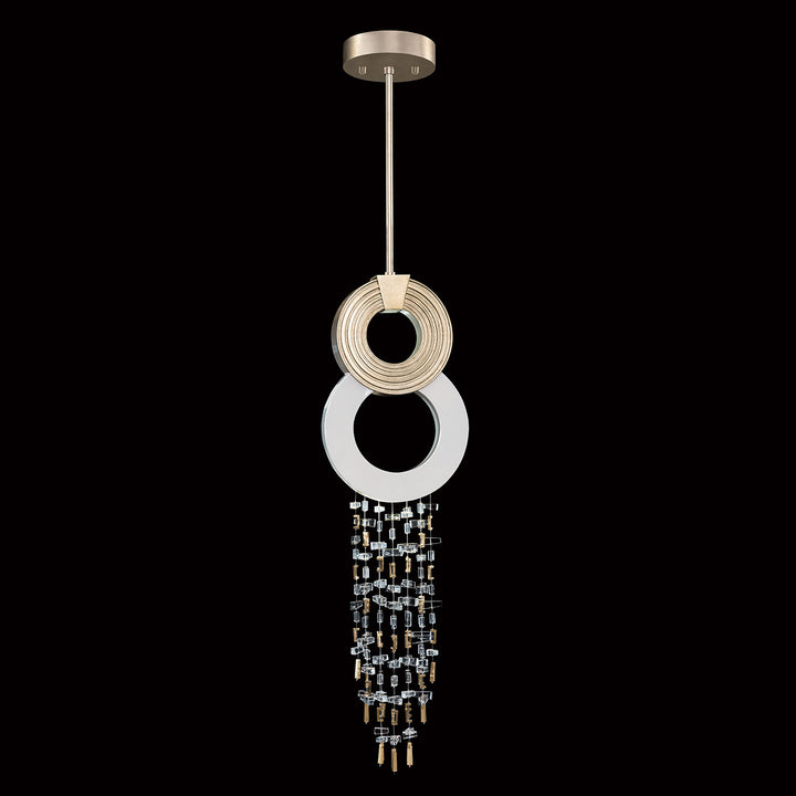 Fine Art Handcrafted Lighting Capri 10.5"W Round Pendant in Standard Soft Gold Leaf/White Lacquer (951840-3)