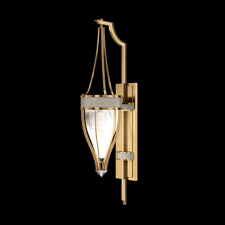Fine Art Handcrafted Lighting Mirage 32.5"H Sconce in Standard Gold Leaf, Nickel, Coco (100039-322)