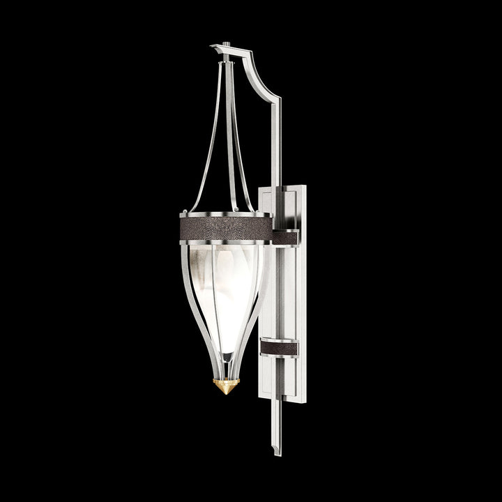Fine Art Handcrafted Lighting Mirage 32.5"H Sconce in Standard Silver Leaf, Brass, Pebble (100039-411)