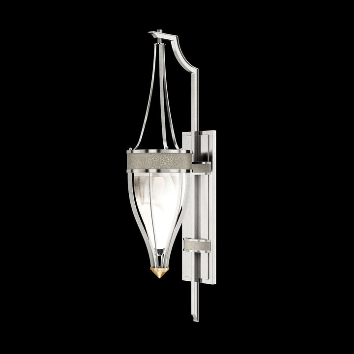 Fine Art Handcrafted Lighting Mirage 32.5"H Sconce in Standard Silver Leaf, Brass, Coco (100039-412)
