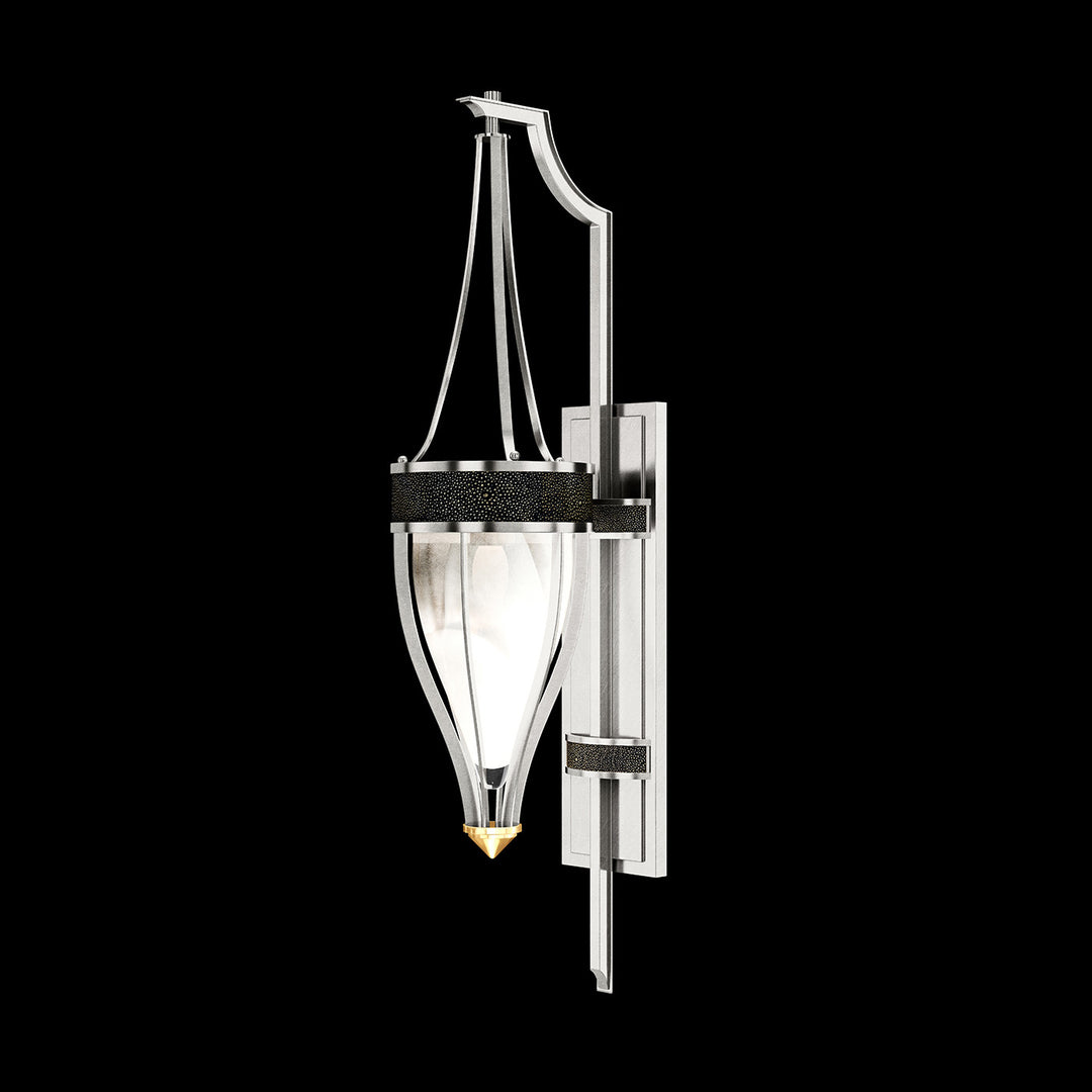 Fine Art Handcrafted Lighting Mirage 32.5"H Sconce in Standard Silver Leaf, Brass, Black Knight (100039-413)