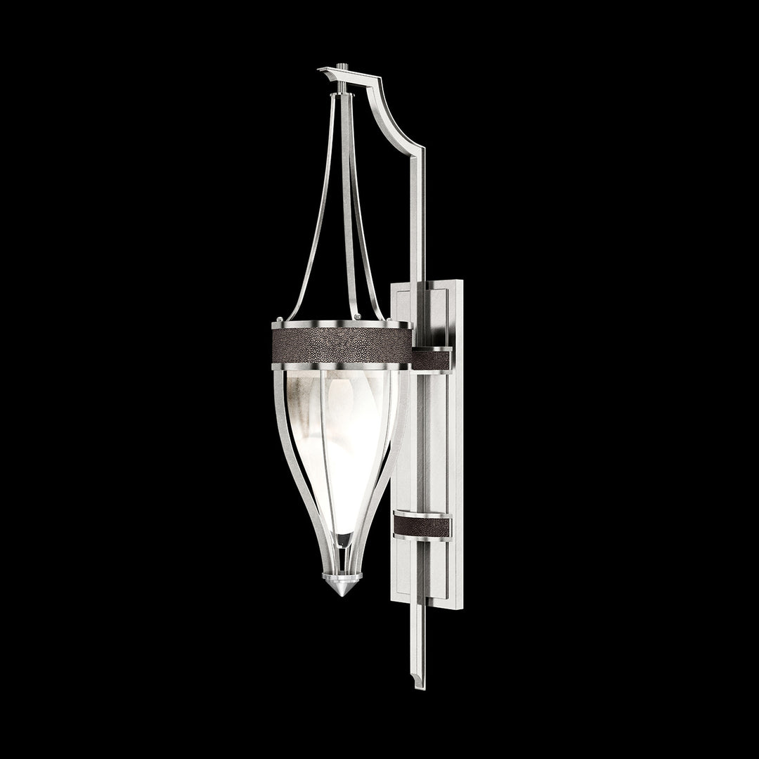 Fine Art Handcrafted Lighting Mirage 32.5"H Sconce in Standard Silver Leaf, Nickel, Pebble (100039-421)
