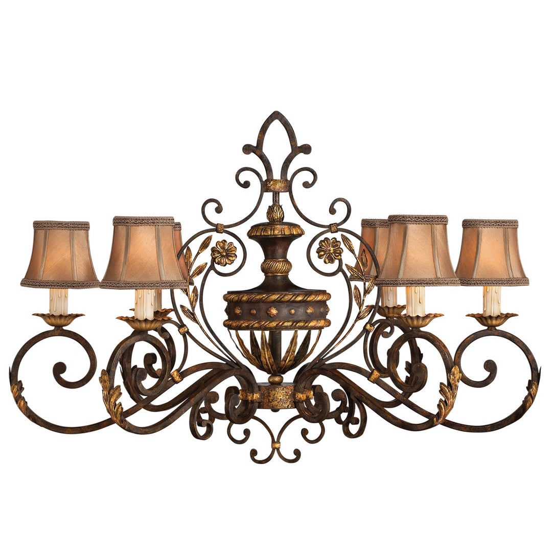 Fine Art Handcrafted Lighting Castile 39"W Oblong Chandelier in Bronze with Gold Leaf Highlights (218540ST)