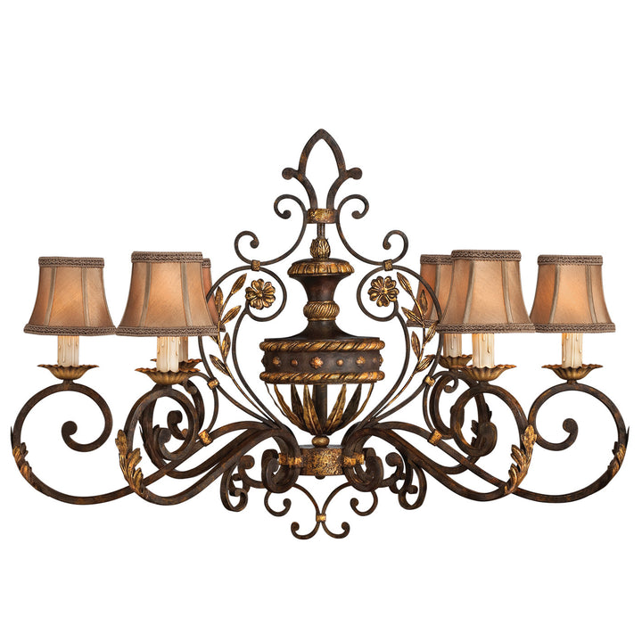 Fine Art Handcrafted Lighting Castile 39"W Oblong Chandelier in Bronze with Gold Leaf Highlights (218540ST)