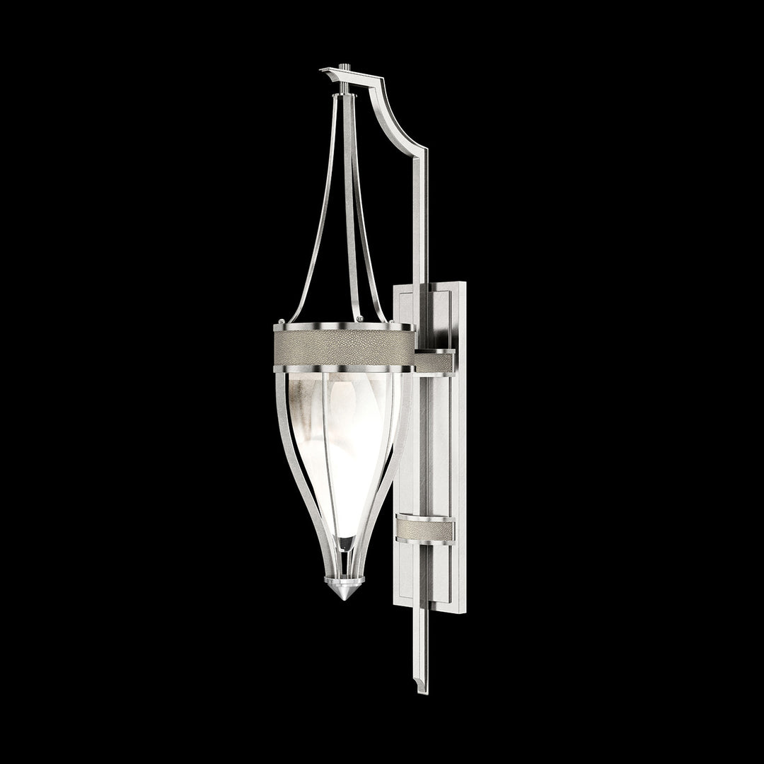 Fine Art Handcrafted Lighting Mirage 32.5"H Sconce in Standard Silver Leaf, Nickel, Coco (100039-422)