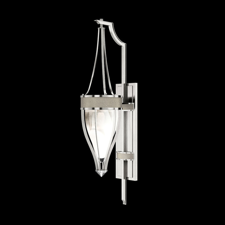 Fine Art Handcrafted Lighting Mirage 32.5"H Sconce in Standard Silver Leaf, Nickel, Coco (100039-422)