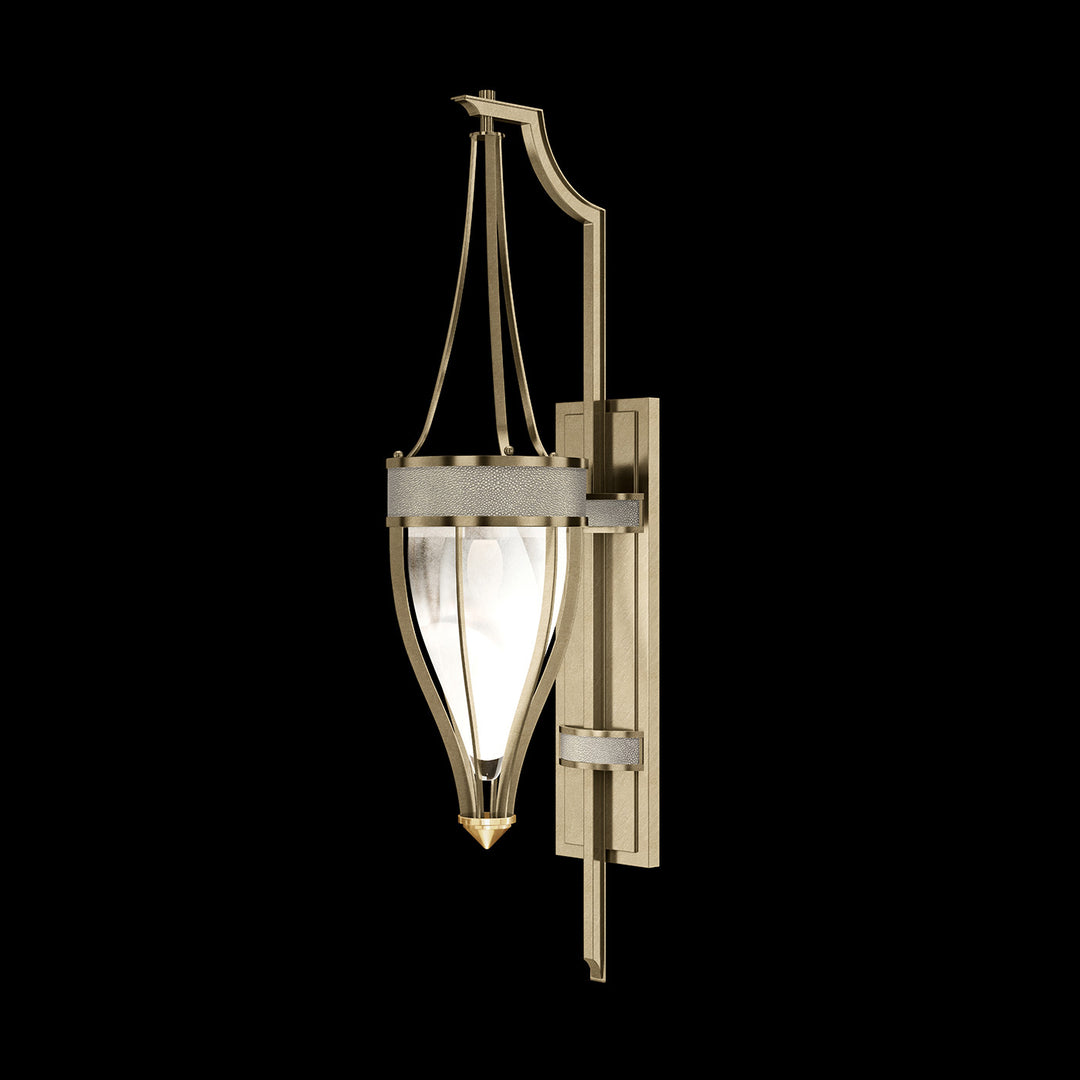 Fine Art Handcrafted Lighting Mirage 32.5"H Sconce in Standard Soft Gold Leaf, Brass, Coco (100039-512)