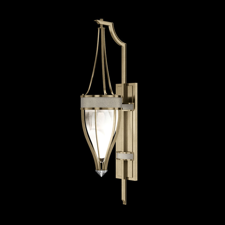 Fine Art Handcrafted Lighting Mirage 32.5"H Sconce in Standard Soft Gold Leaf, Nickel, Coco (100039-522)