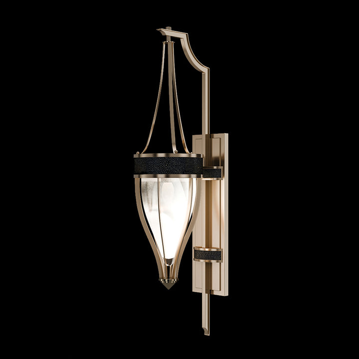 Fine Art Handcrafted Lighting Mirage 32.5"H Sconce in Champagne, Brass, Black Knight (100039-613)