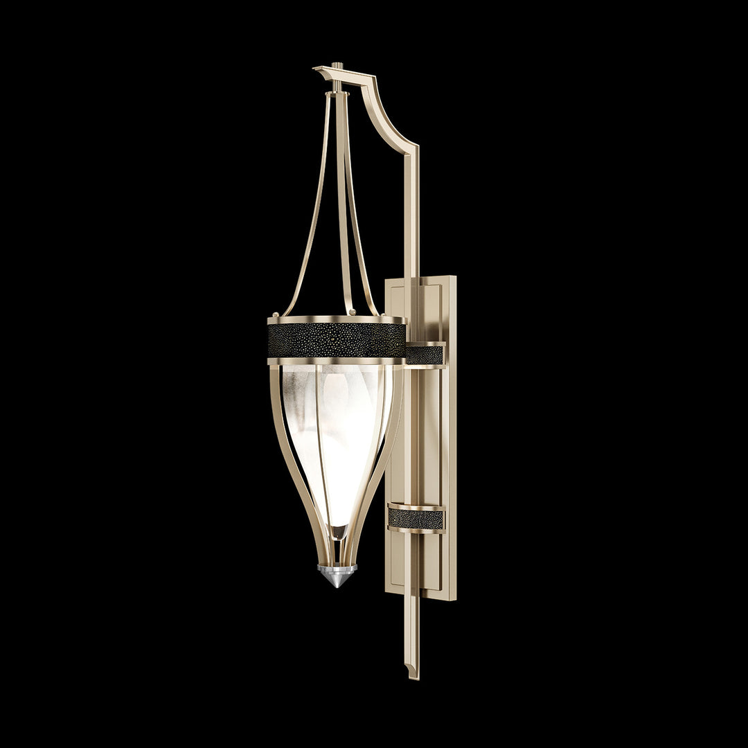 Fine Art Handcrafted Lighting Mirage 32.5"H Sconce in Champagne, Nickel, Black Knight (100039-623)
