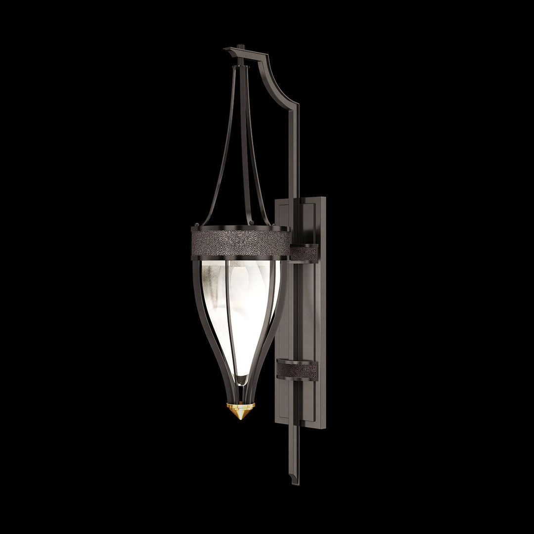 Fine Art Handcrafted Lighting Mirage 32.5"H Sconce in Midnight Steel, Brass, Pebble (100039-711)