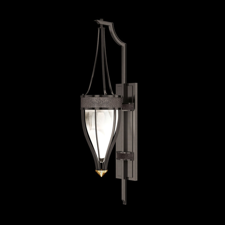 Fine Art Handcrafted Lighting Mirage 32.5"H Sconce in Midnight Steel, Brass, Pebble (100039-711)