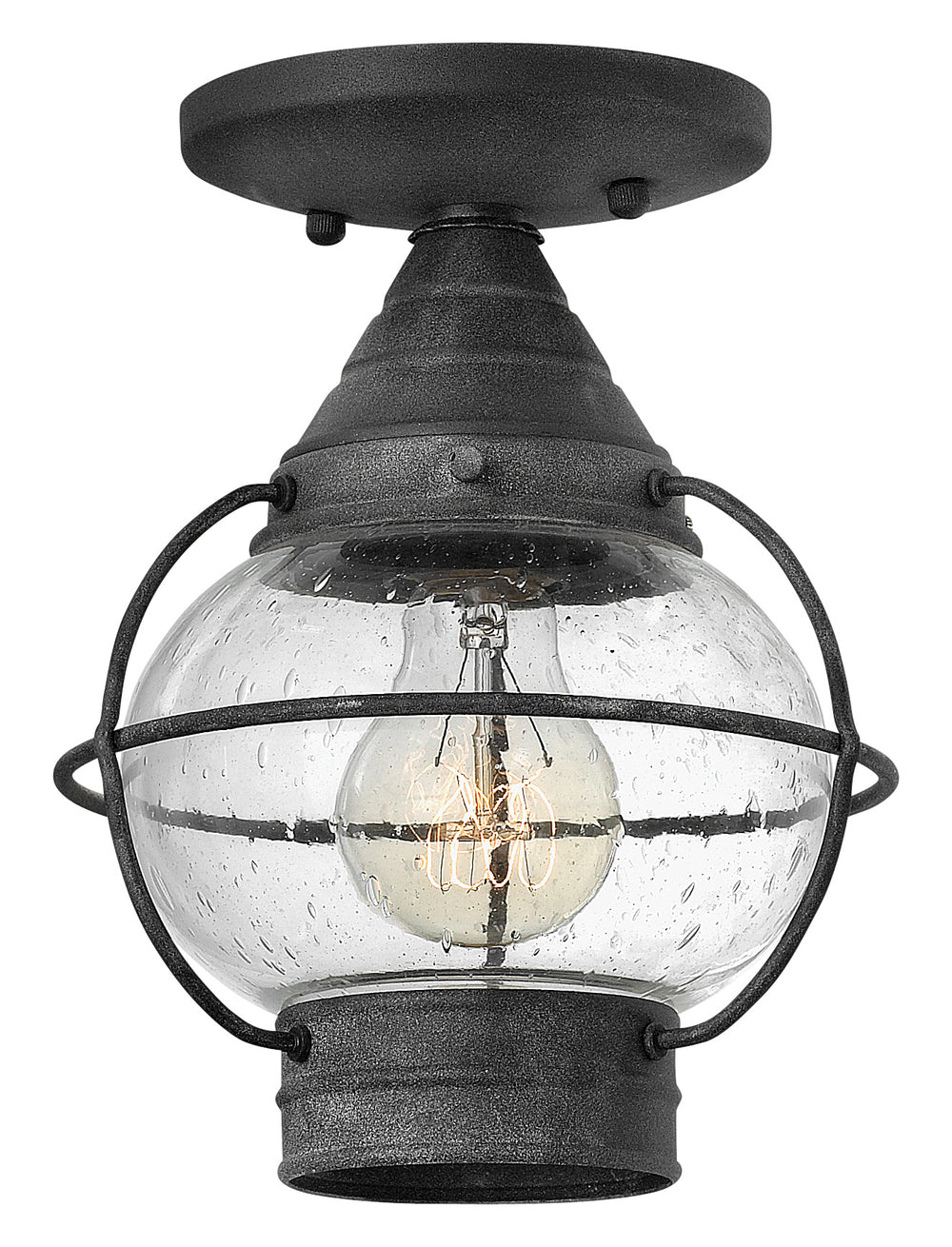 Hinkley Cape Cod Outdoor Flush Mount Extra Small Convertible Flush Mount Aged Zinc 2203DZ