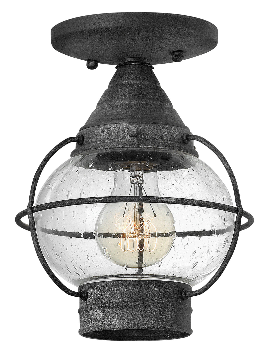 Hinkley Cape Cod Outdoor Flush Mount Extra Small Convertible Flush Mount Aged Zinc 2203DZ