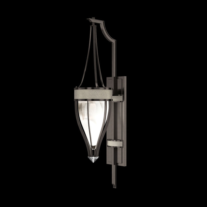 Fine Art Handcrafted Lighting Mirage 32.5"H Sconce in Midnight Steel, Nickel, Coco (100039-722)