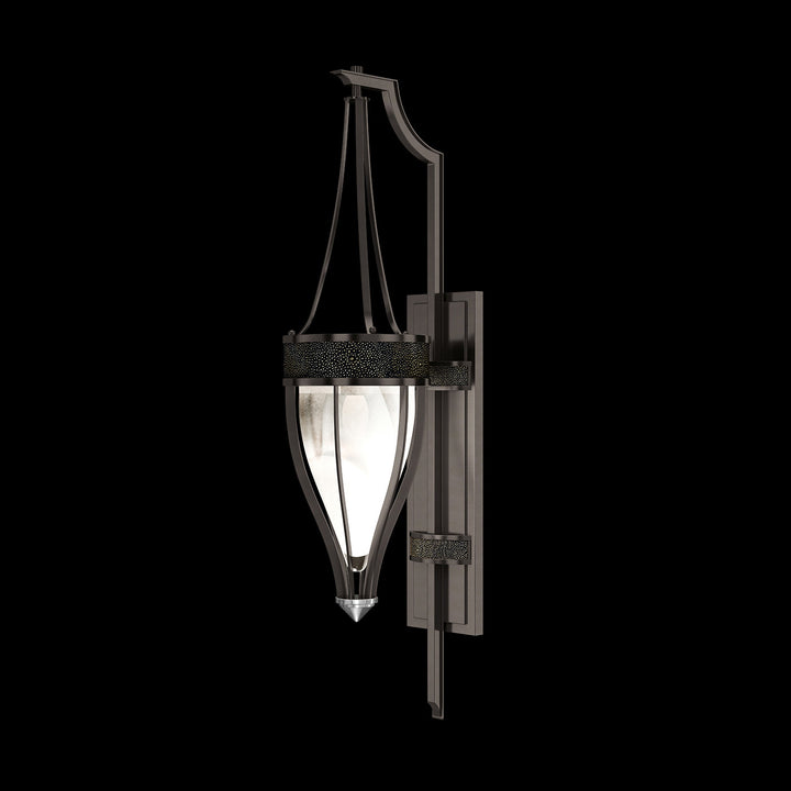 Fine Art Handcrafted Lighting Mirage 32.5"H Sconce in Midnight Steel, Nickel, Black Knight (100039-723)