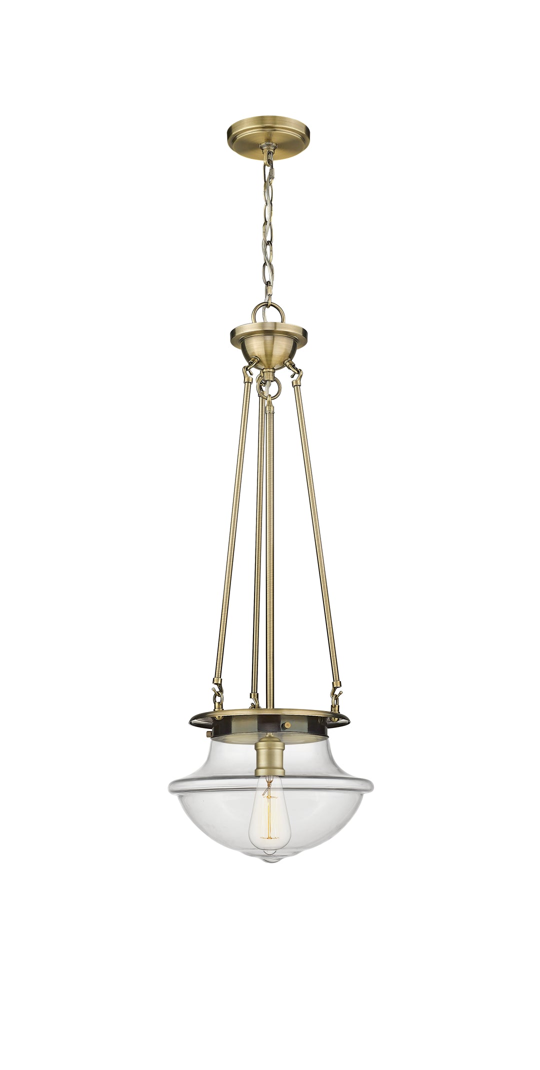 Innovations Lighting Oxford 12" Pendant - Antique Brass Pendants Innovations Lighting Clear ; Glass Type: Transparent  