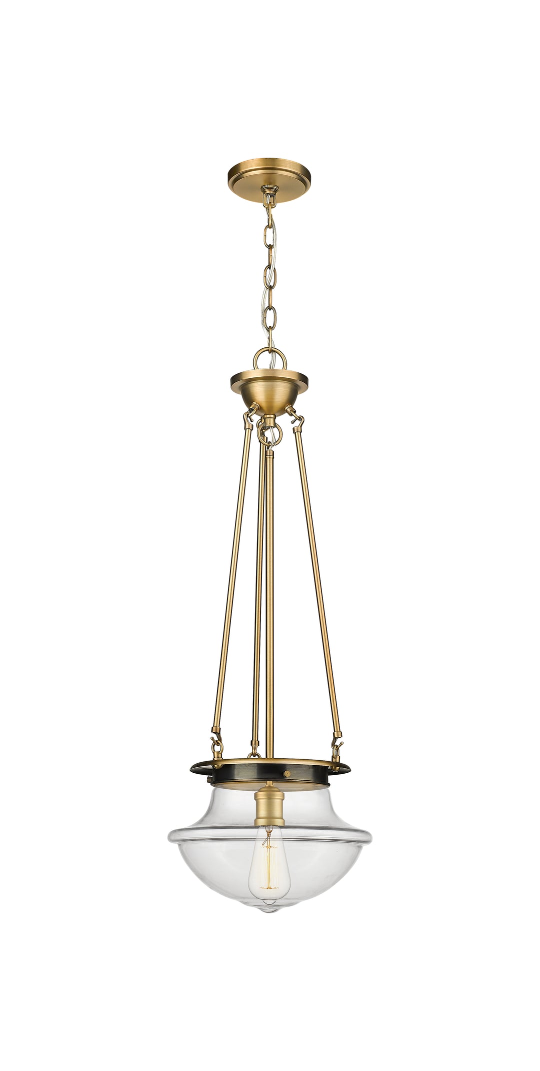 Innovations Lighting Oxford 12" Pendant - Brushed Brass Pendants Innovations Lighting Clear ; Glass Type: Transparent  