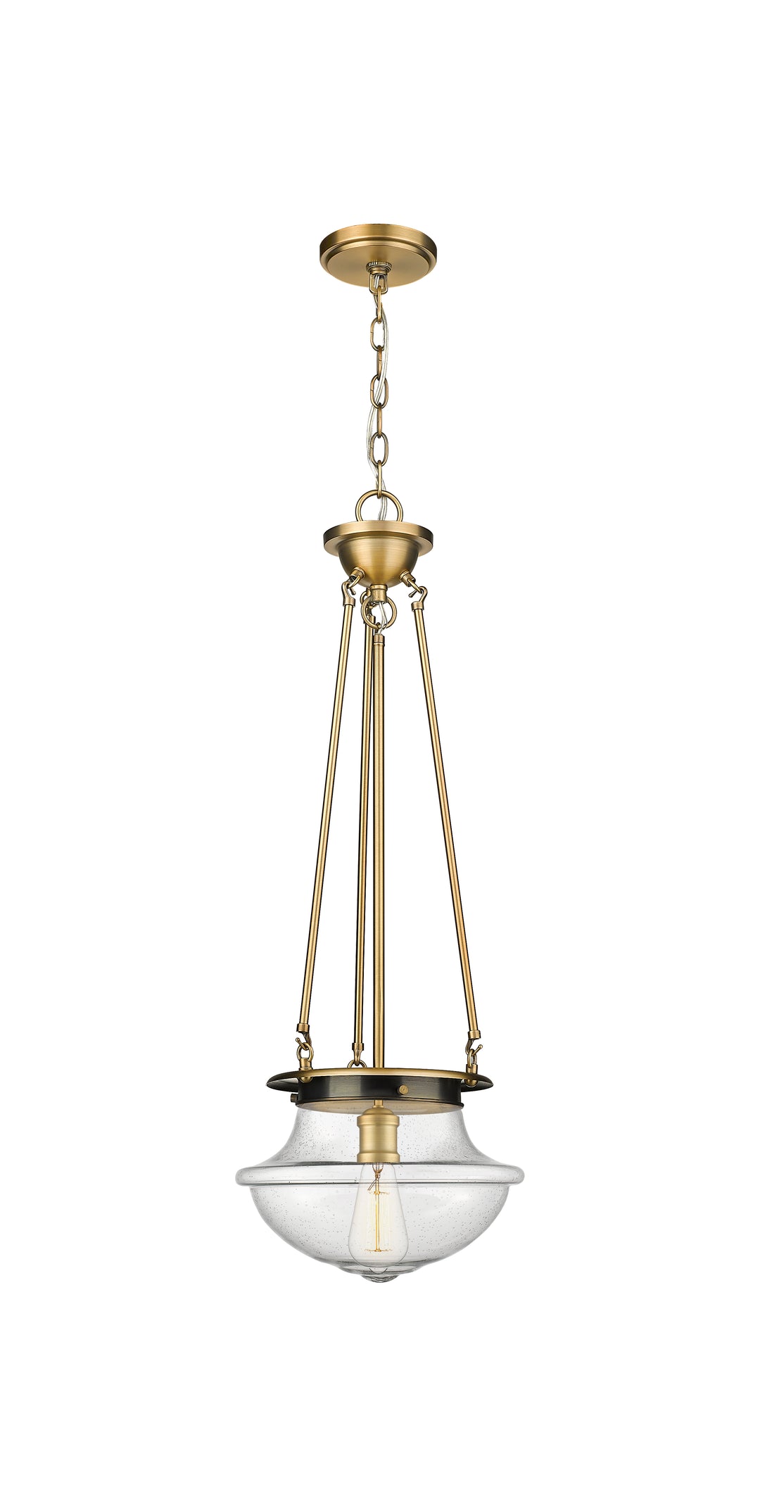 Innovations Lighting Oxford 12" Pendant - Brushed Brass Pendants Innovations Lighting Seedy ; Glass Type: Seeded  