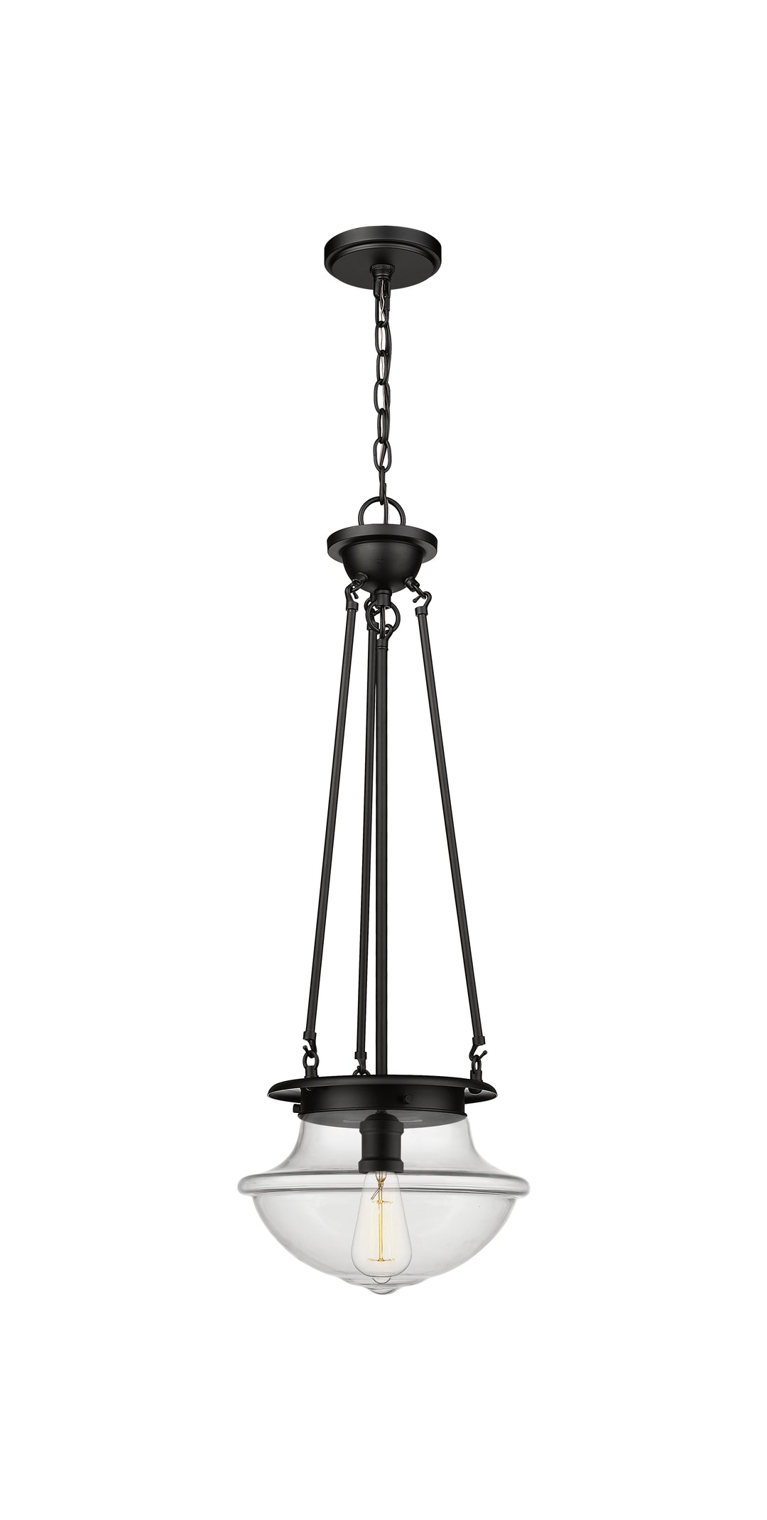 Innovations Lighting Oxford 12" Pendant - Matte Black Pendants Innovations Lighting Clear ; Glass Type: Transparent  