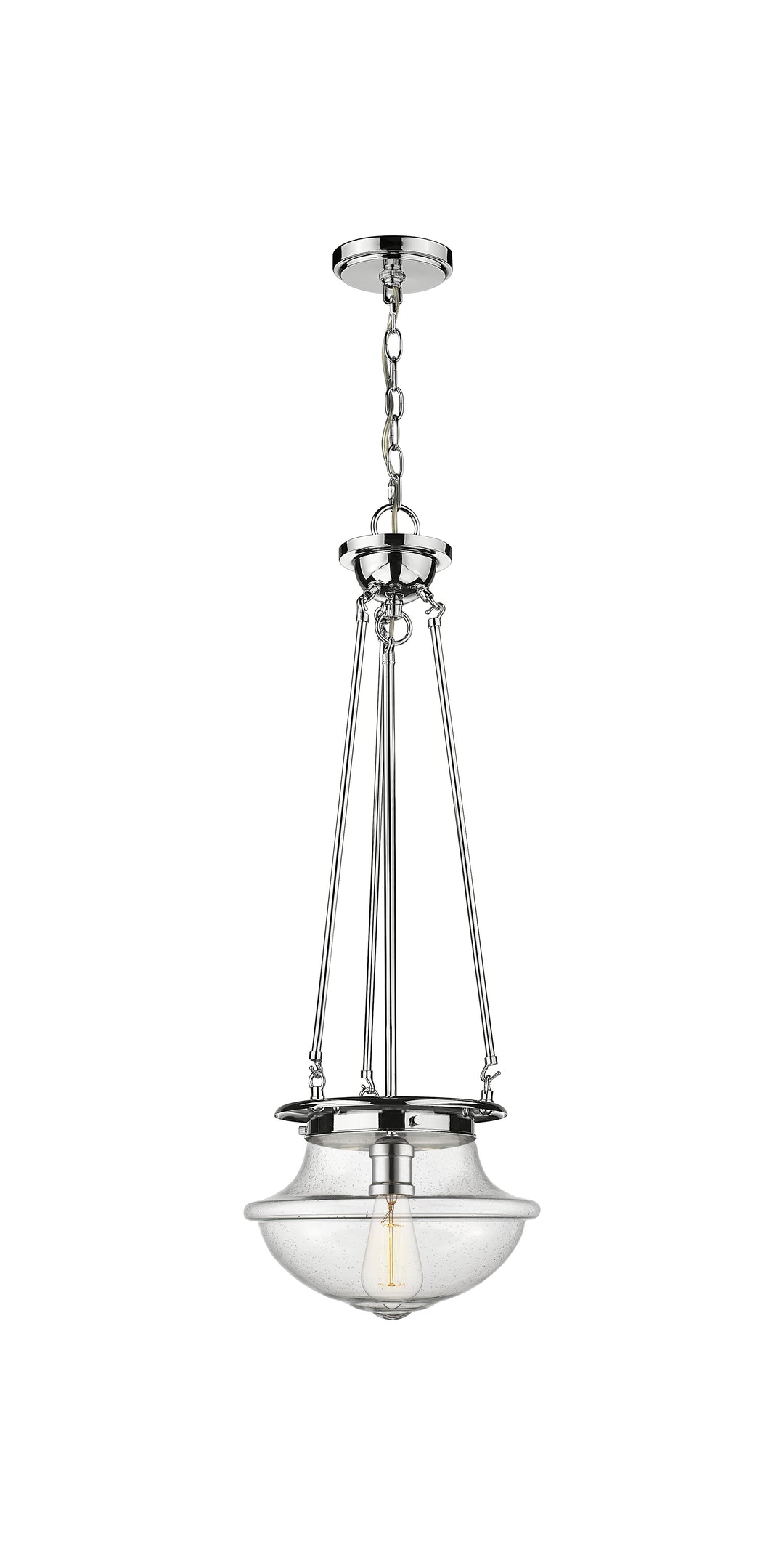 Innovations Lighting Oxford 12" Pendant - Polished Chrome Pendants Innovations Lighting Seedy ; Glass Type: Seeded  