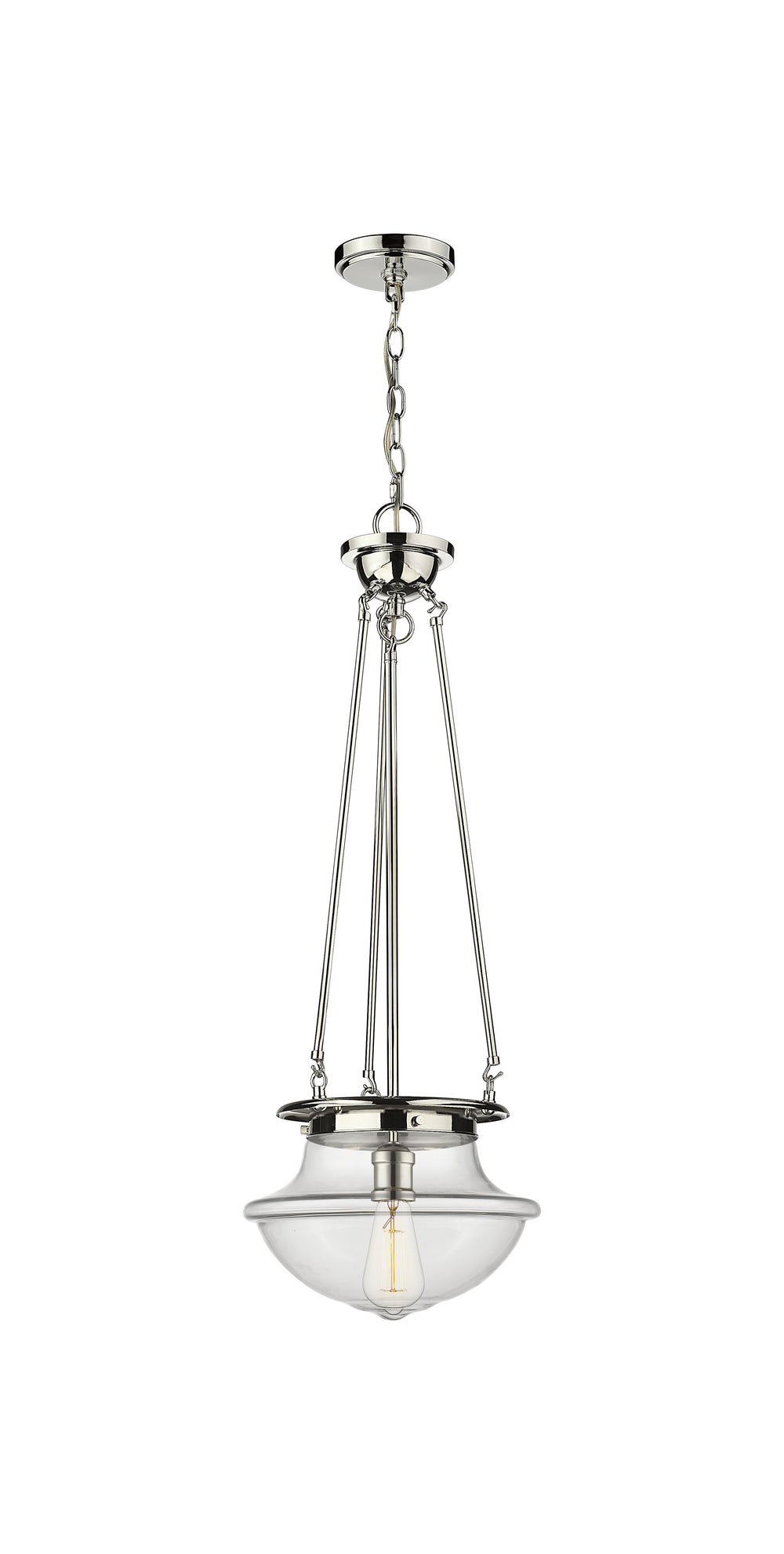 Innovations Lighting Oxford 12" Pendant - Polished Nickel Pendants Innovations Lighting Clear ; Glass Type: Transparent  