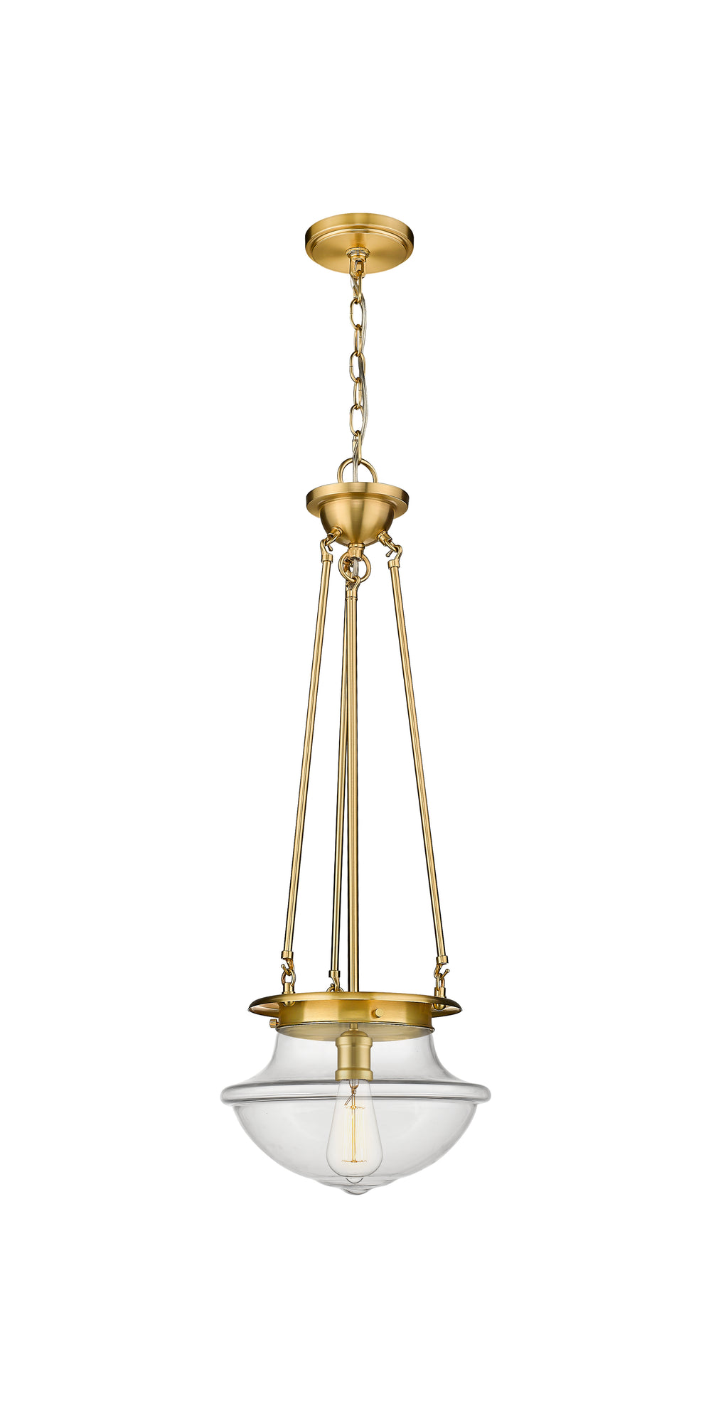 Innovations Lighting Oxford 12" Pendant - Satin Gold Pendants Innovations Lighting Clear ; Glass Type: Transparent  