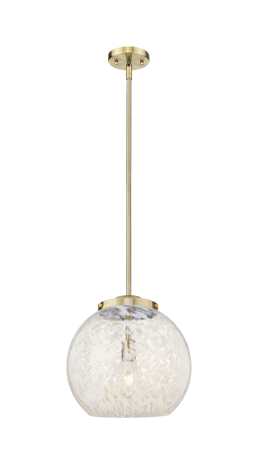 Innovations Lighting White Mouchette 14" Pendant - Antique Brass