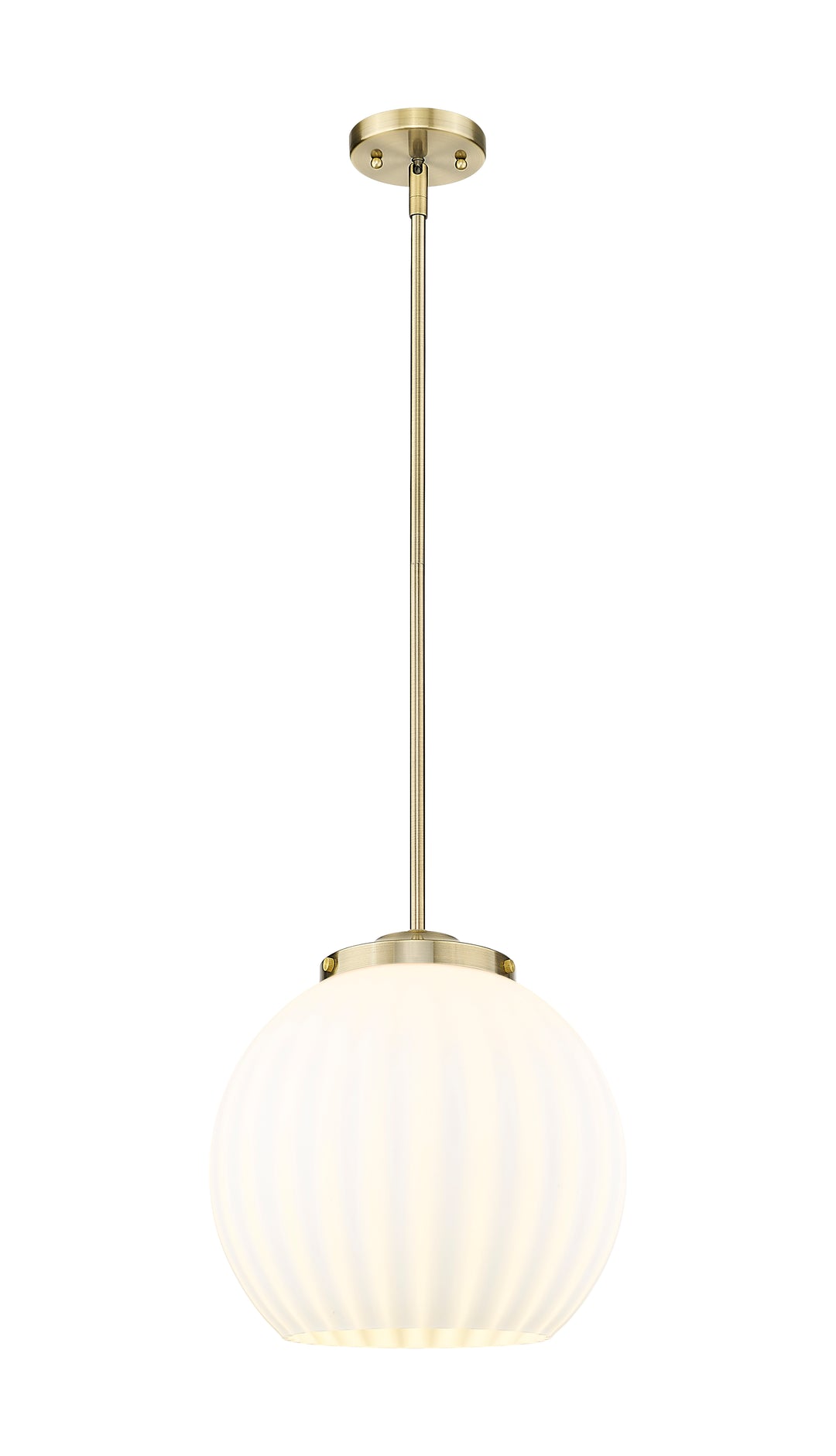 Innovations Lighting White Venetian 16" Pendant - Antique Brass