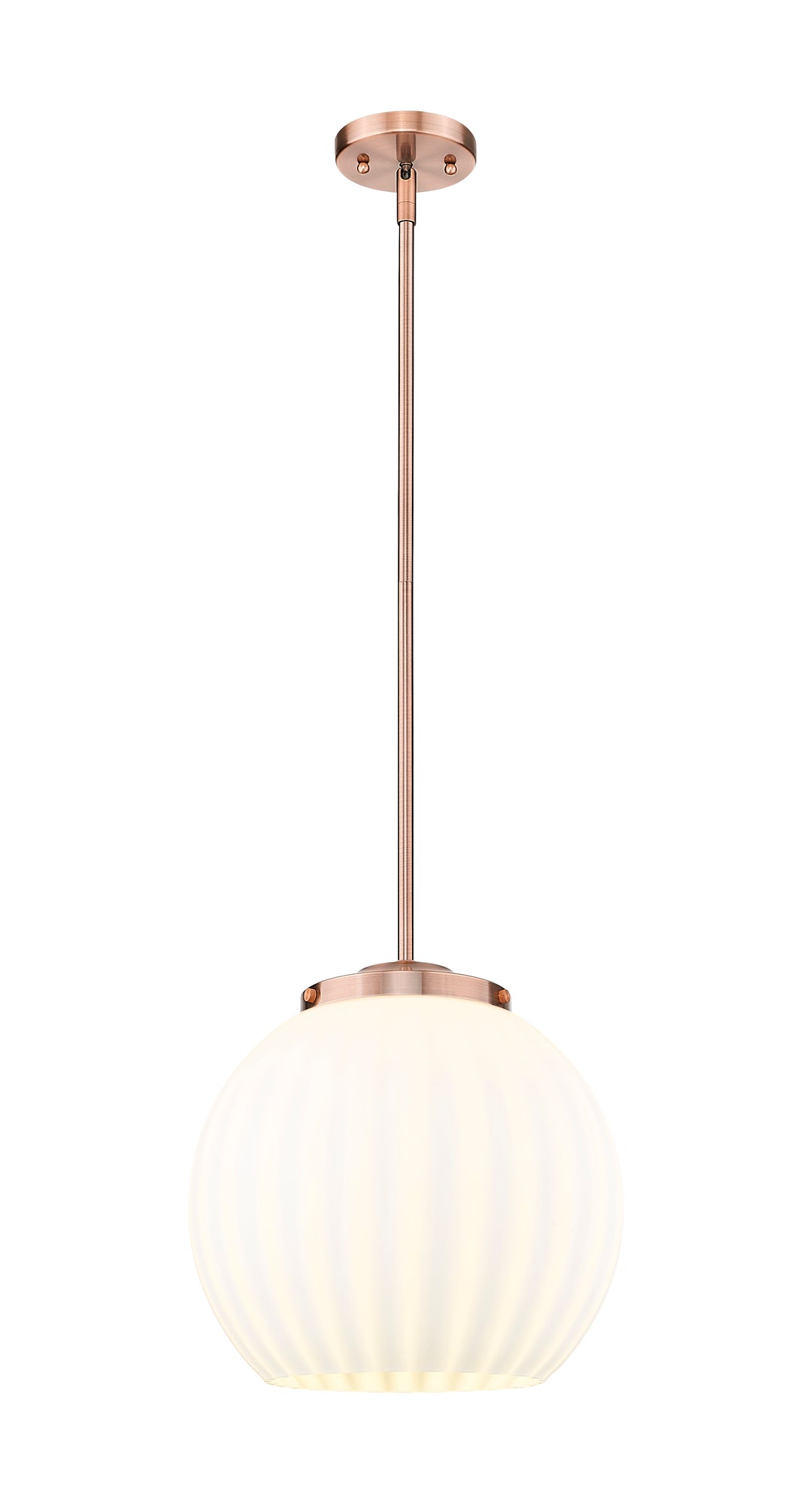 Innovations Lighting White Venetian 16" Pendant - Antique Copper Pendants Innovations Lighting White Venetian ; Glass Type: White  