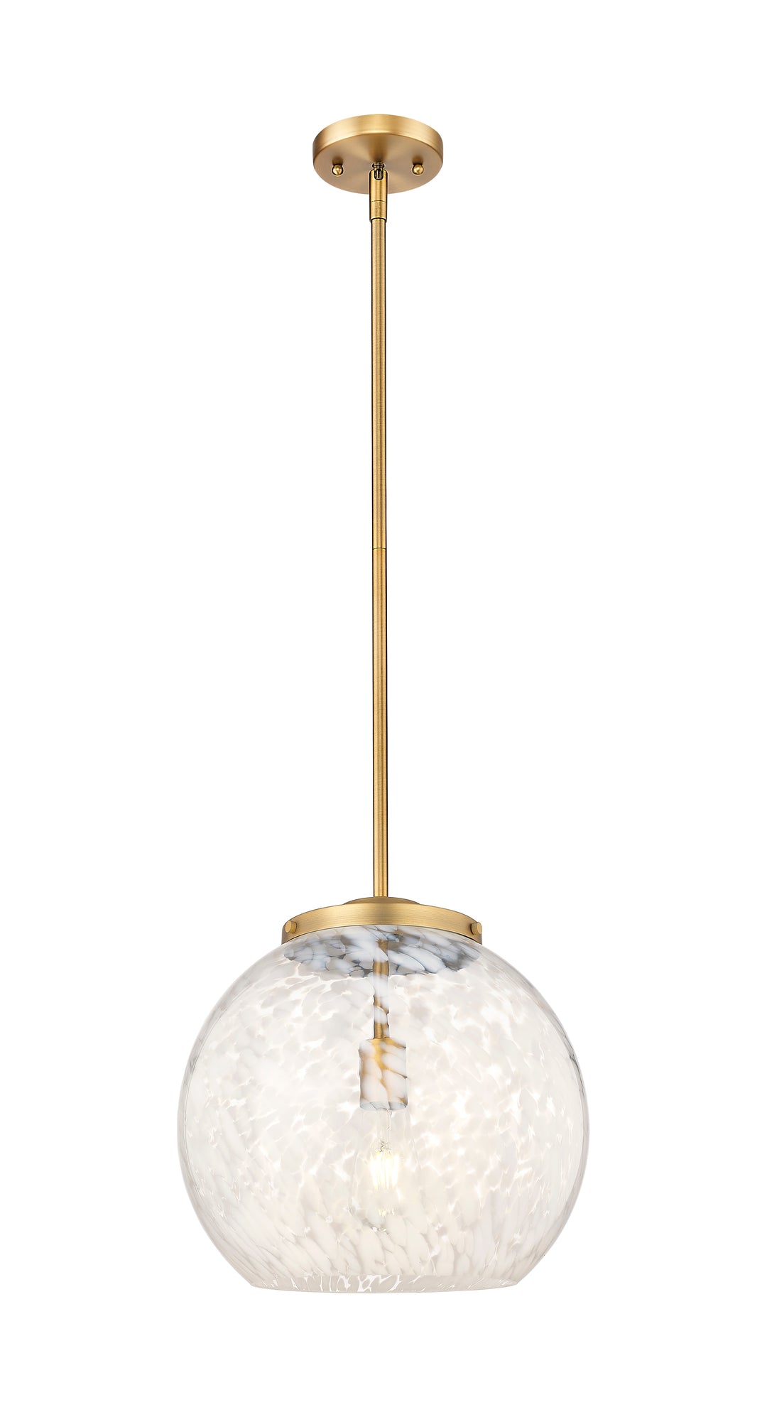 Innovations Lighting White Mouchette 14" Pendant - Brushed Brass