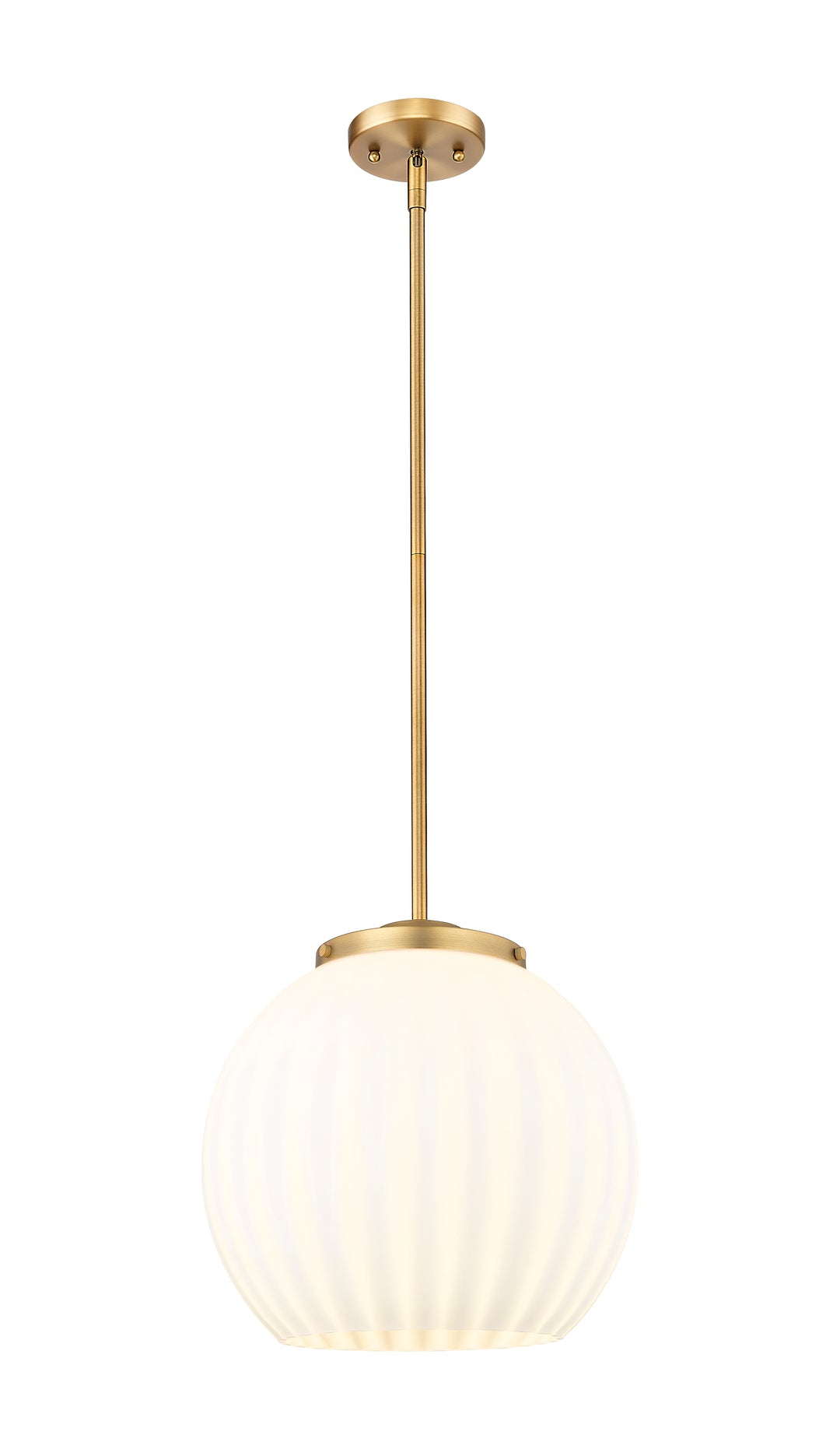 Innovations Lighting White Venetian 16" Pendant - Brushed Brass