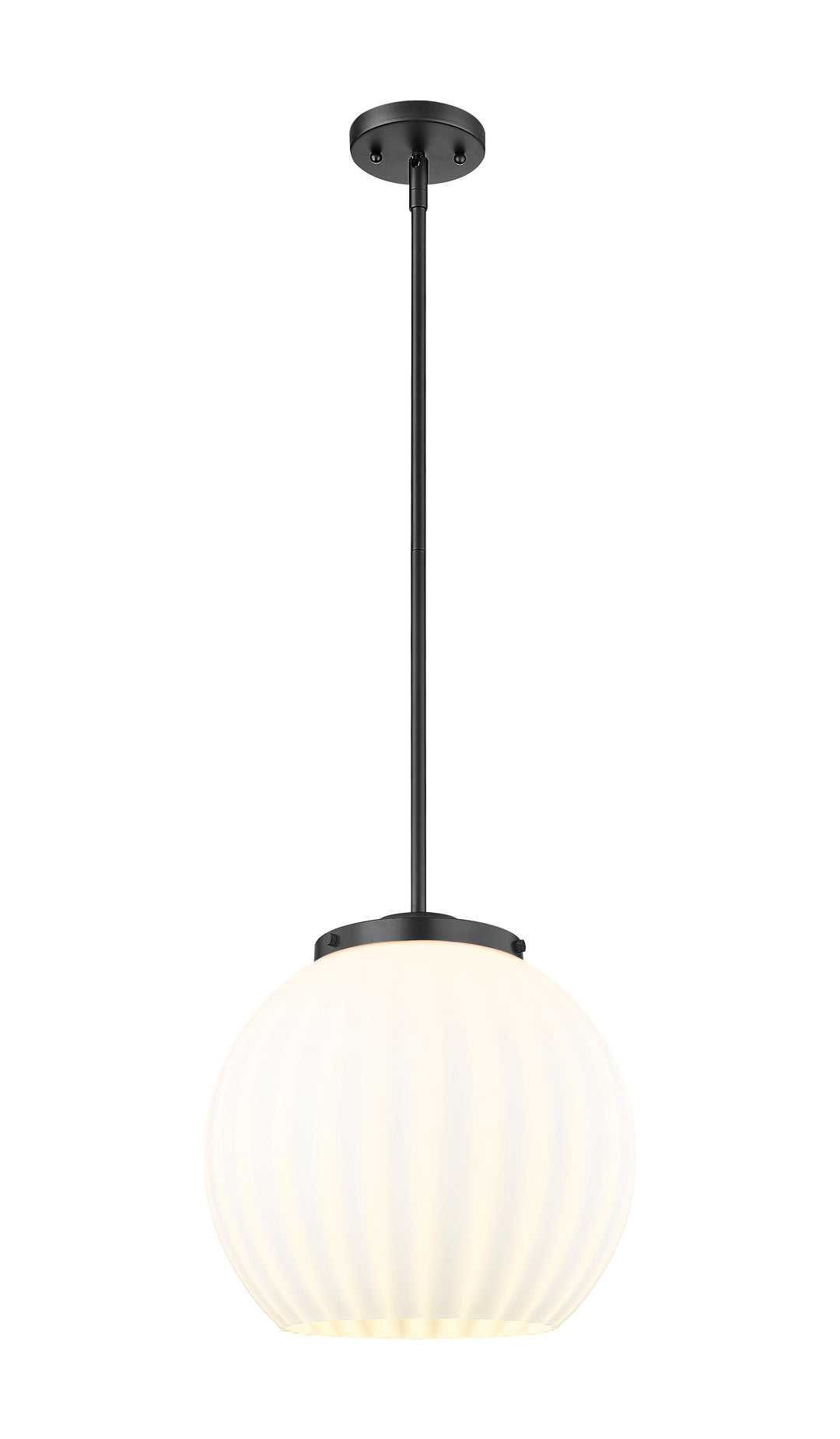 Innovations Lighting White Venetian 16" Pendant - Matte Black