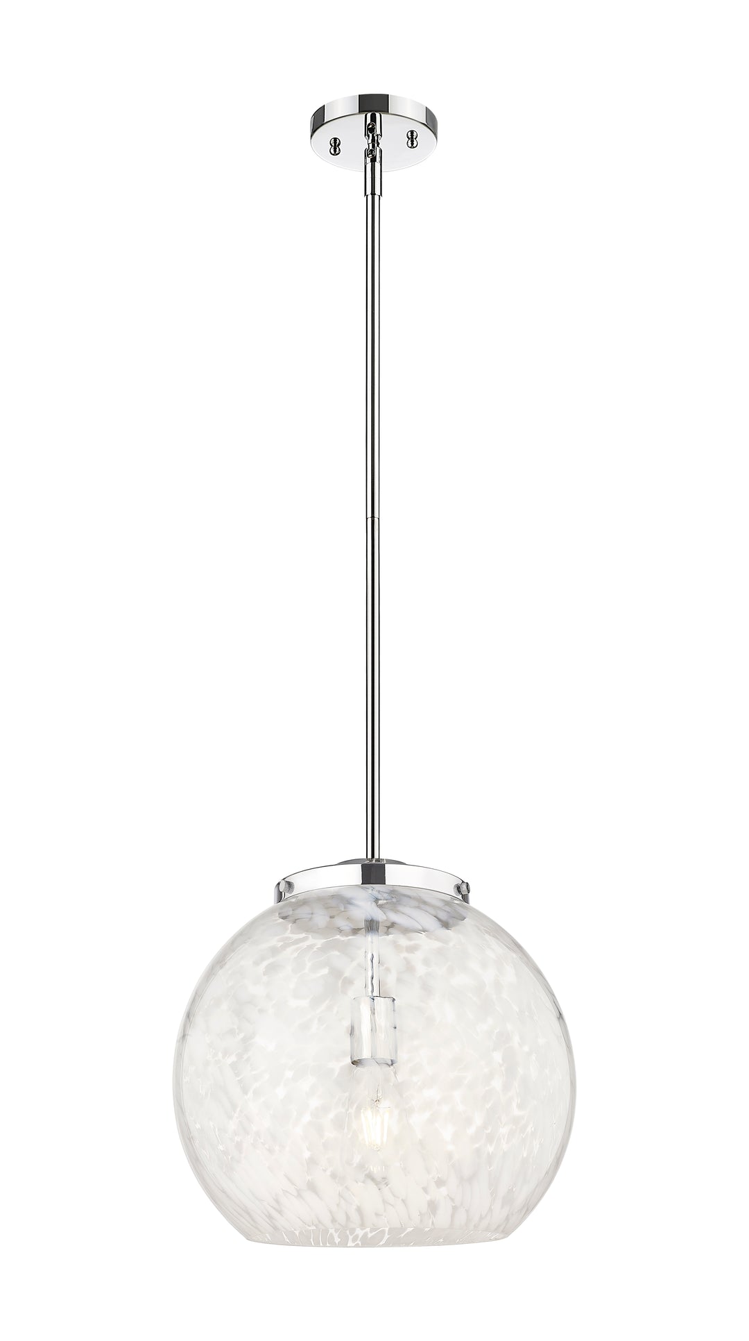 Innovations Lighting White Mouchette 14" Pendant - Polished Chrome