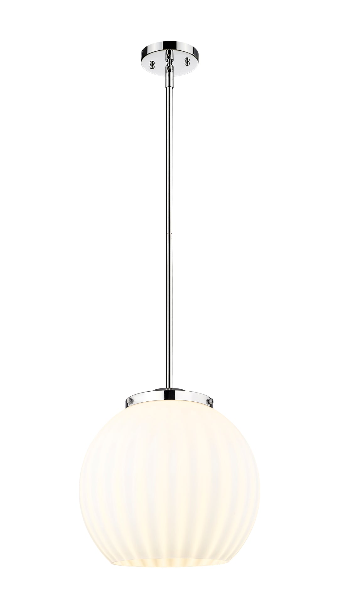 Innovations Lighting White Venetian 16" Pendant - Polished Chrome