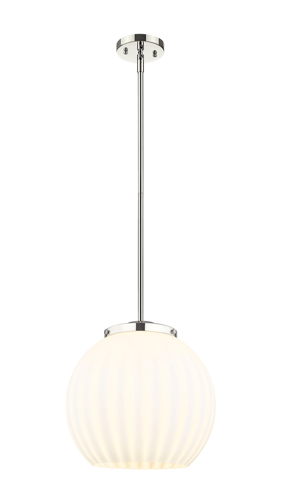 Innovations Lighting White Venetian 16" Pendant - Polished Nickel