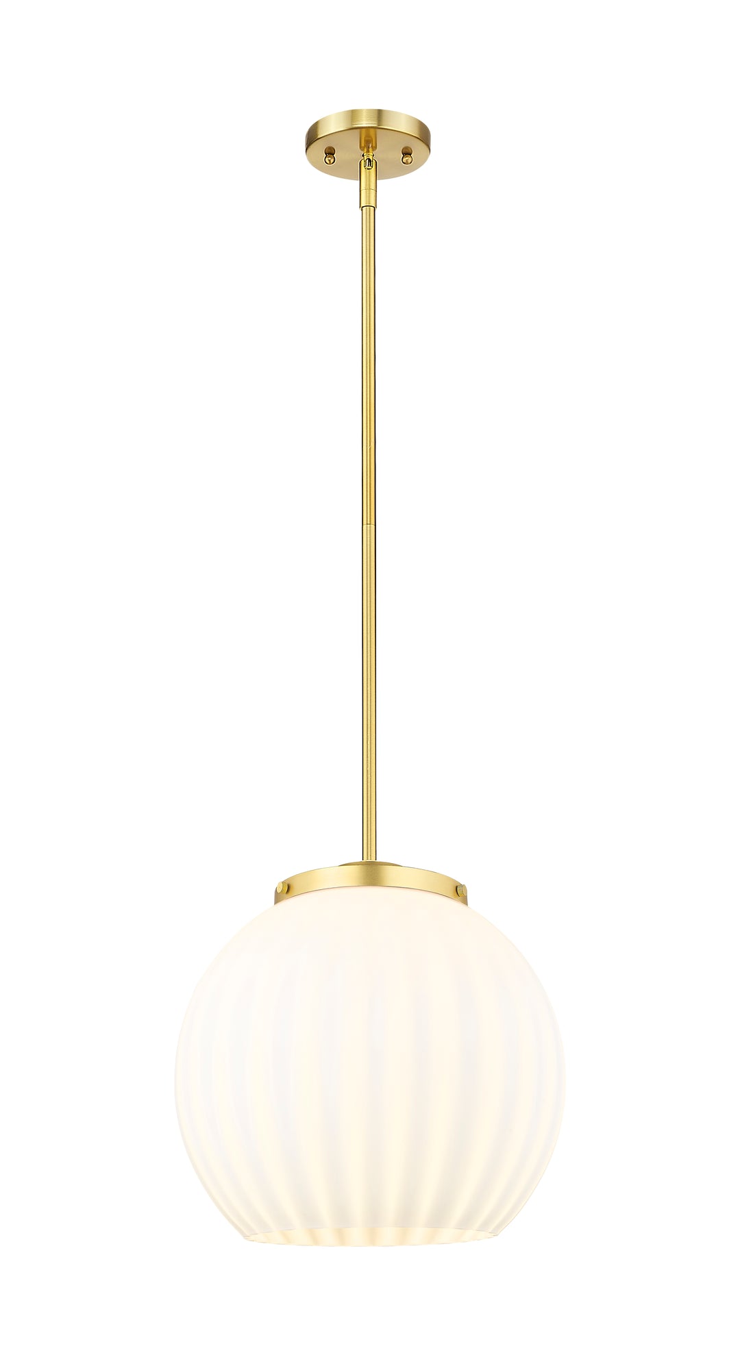 Innovations Lighting White Venetian 16" Pendant - Satin Gold Pendants Innovations Lighting White Venetian ; Glass Type: White  