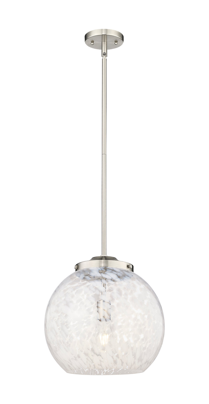 Innovations Lighting White Mouchette 14" Pendant - Brushed Satin Nickel