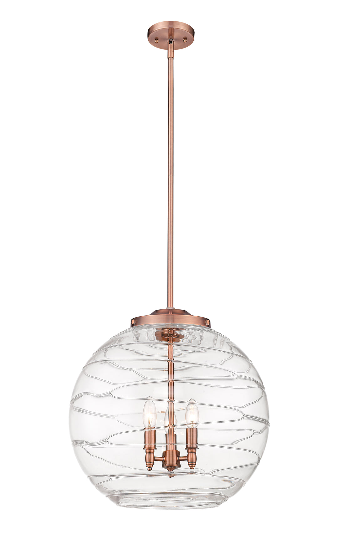 Innovations Lighting Athens Deco Swirl 18" Pendant - Antique Copper