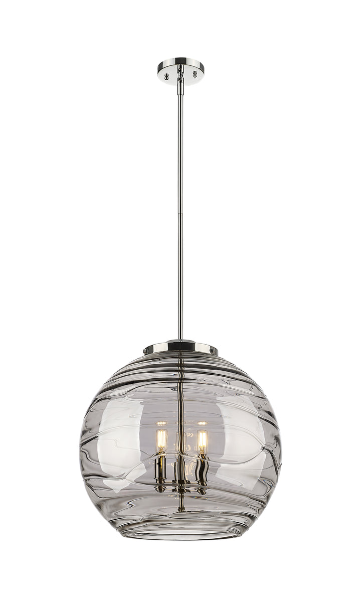 Innovations Lighting Athens Deco Swirl 18" Pendant - Polished Nickel Pendants Innovations Lighting Light Smoke Deco Swirl ; Glass Type: Smoked  